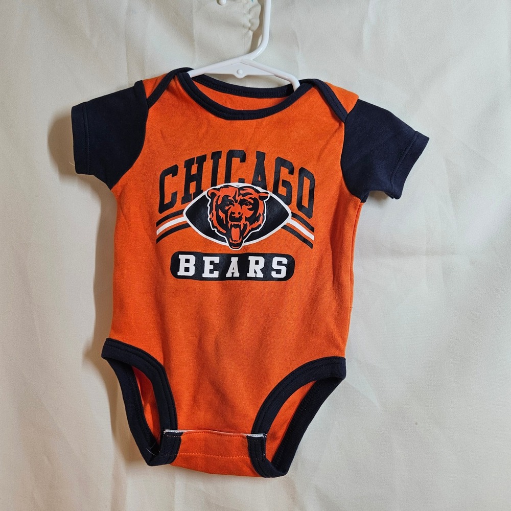 NFL Chicago Bears Bodysuit Football Fan Apparel Orange & Navy 0/3M‎